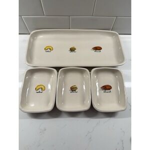 Rae Dunn Nut Dishes & Tray Serving Set of 4 Cashew Pistachio Almond Discontinued